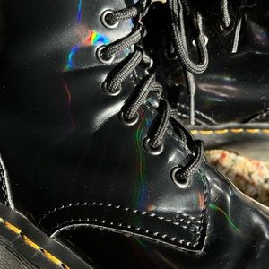 Rainbow holographic Dr. Martens Jadon Platform boot